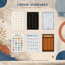Greek Alphabet Educational Wall Charts