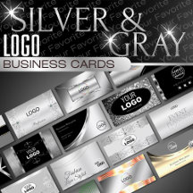 Silver Gray Logo Business Cards Classy Luxury Glam