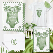 Cielito Lindo green baby bodysuit baby shower
