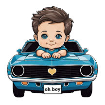 Classic Muscle Race Car Baby Shower & New Arrival