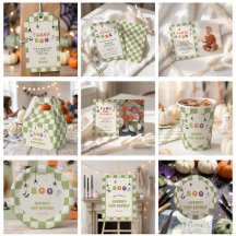 Halloween Colorful Birthday Green Gingham