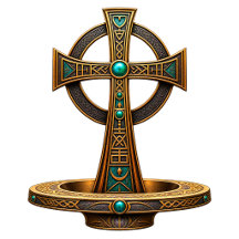 Ornate Celtic Cross Art – Mystical Bronze 