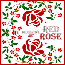 Decorative Art Red Rose Greenery Gift Collection
