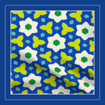 BABY - Geometric Flowers on Blue and Green Floral