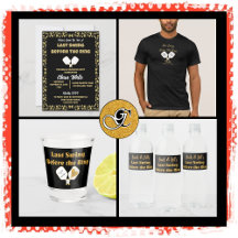 Pickleball Last Swing Wedding Party Black Gold 