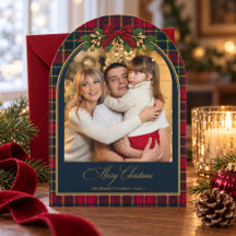 Navy Tartan & Red Bow Christmas Party Collection