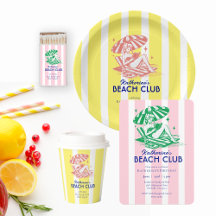 Retro Beach Club Cabana Stripes Birthday Party 