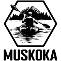 Muskoka Ontario Kayaker (with Black Lettering)