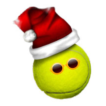 Tennis ball in Christmas season