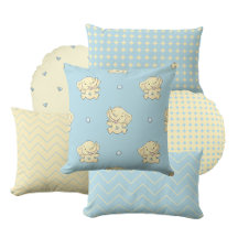 Blue and Yellow Baby Elephant Nursery Collection