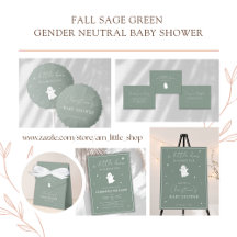 Fall Sage Green Gender Neutral Baby Shower