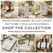 Monogram Name Wildflower Pattern Yoga Accessories