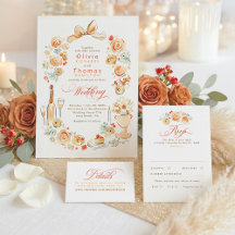 Earthy Floral Whimsical Fall Wedding Set