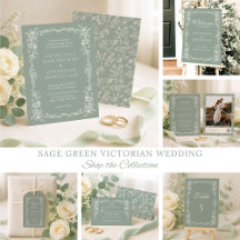 Vintage Victorian Sage Green Wedding
