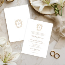 Vintage Monogram Light Brown Wedding Crest