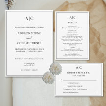 Modern Classic White Monogram Wedding