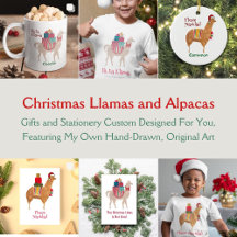 Cute Hand-Illustrated Christmas Llamas and Alpacas