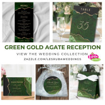 Gold Green Agate Wedding Reception Suite