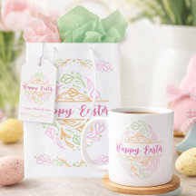 PINK PASTEL EASTER EGG HAPPY EASTER CARDS & GIFTS