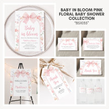 Baby in Bloom Pink Floral Shower Collection