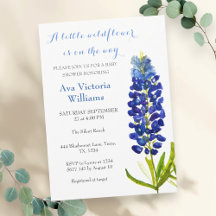Bluebonnets Texas Navy Blue Baby Shower