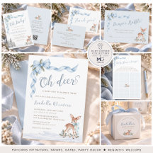 Oh Deer Blue Bow 