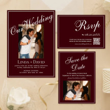 Burgundy Elegant Script Classic Wedding Collection