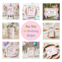 Fun to be One Pink Stripes 1st Birthday
