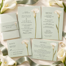 Sage Green Calla Lily Wedding Collection