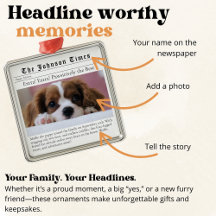 Headline Moments – Personalized Newspaper Ornament