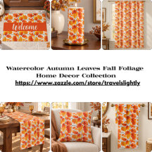 Watercolor Autumn Leaves Fall Foliage Home Decor