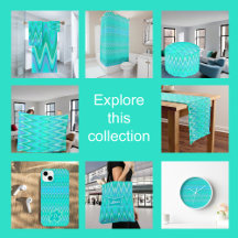 Modern zigzag pattern - waves in turquoise