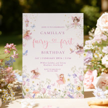 Watercolor Floral Fairy First Birthday