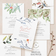 Elegant Bridal Shower Invitations for Rustic Theme