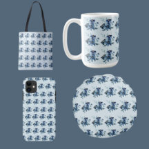 Indigo Reverie: A Symphony of Floral Elegance"