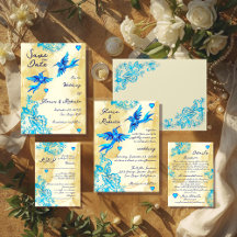 Baroque Vintage Mexican Blue Hummingbird Wedding