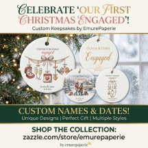 First Christmas Engaged Holiday Ornaments