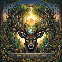 Majestic Forest Stag Nature Wildlife Art