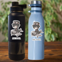 Gothic boy and girl pilot vintage airplane anime