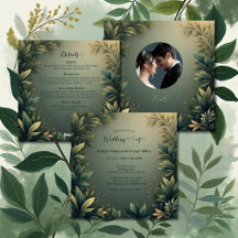 Dark green elegant nature wedding suite