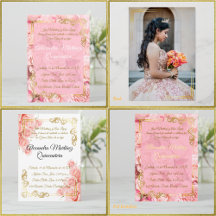 Custom Floral Pink & Gold Quinceañera Decor 