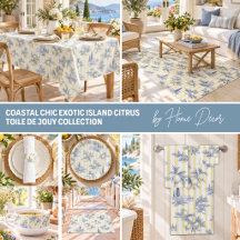 Coastal Chic Exotic Island Citrus Toile de Jouy