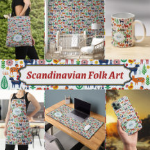 Modern Scandinavian Folk Art Monogram Pattern