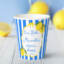 Ciao Bella blue stripes lemons bridal shower