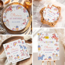 Magical Pastel Unicorn Rainbow Birthday
