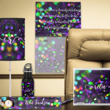 Dark Purple Sparkling Office and Desk Suite
