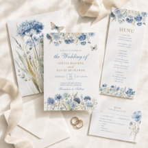 Dusty Blue Champagne Hydrangea Wedding Collection