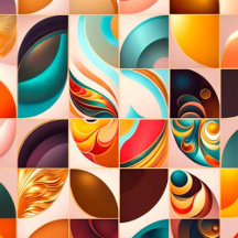 Modern Retro Abstract Squares Collection