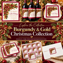 Elegant Burgundy & Gold Victorian Christmas Party 