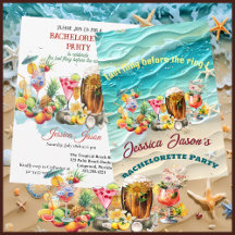 Beach Tropical Fruits Cocktails Bachelorette Party